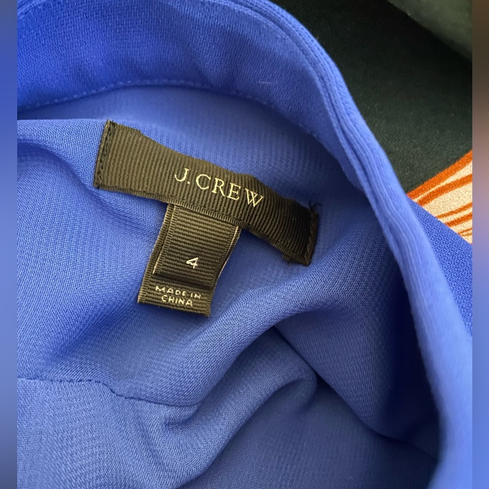 J Crew Women’s Size 4 Vibrant Blue Dress- Lined, Short-Sleeve, Knee Length - Picture 6 of 6